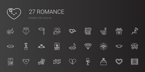 romance icons set