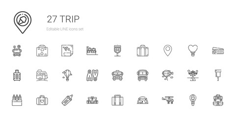 trip icons set