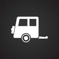 Camper icon on black background for graphic and web design, Modern simple vector sign. Internet concept. Trendy symbol for website design web button or mobile app