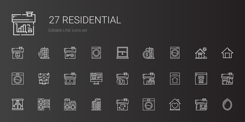 residential icons set