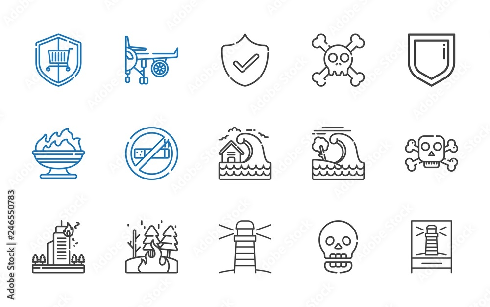 Wall mural warning icons set