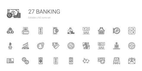 banking icons set