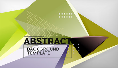 3d triangle geometric background design, modern poster template