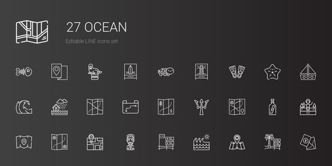 ocean icons set