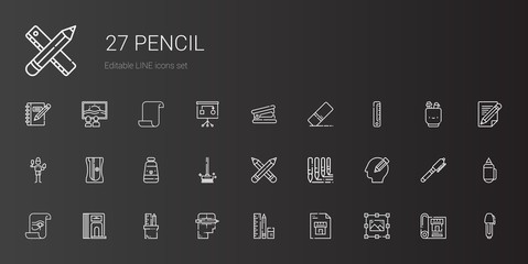 pencil icons set