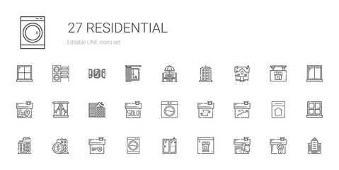 residential icons set