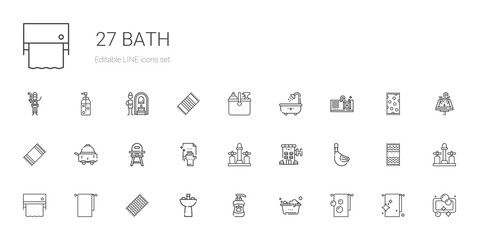 bath icons set