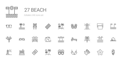 beach icons set