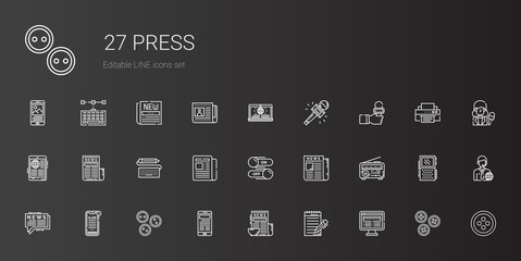 press icons set