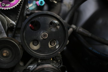 Fototapeta na wymiar Modified engine detail
