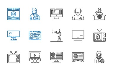 tv icons set