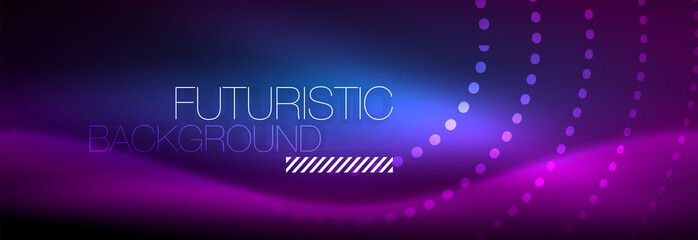 Glowing neon circle line dots, round line design, abstract style on black background. Neon abstract round circles Magic neon lights and glowing dots