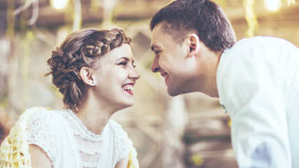 Fototapeta premium concept of happiness - loving couple-husband and wife