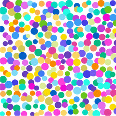 The bright colorful confetti on a white background. 