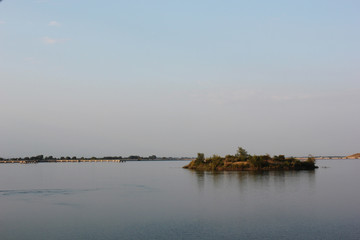 Aliakmonas or Haliacmon river and Dam in North Greece