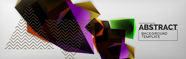 Dark 3d triangular low poly shapes abstract background