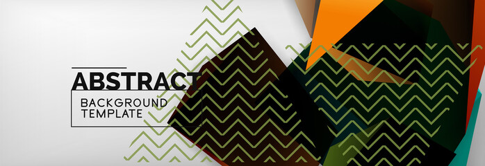 Triangular 3d geometric shapes composition, abstract background