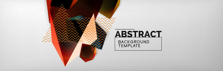 Dark color geometric abstract background, 3d shapes
