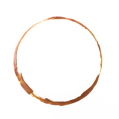 tee or coffee cup rings isolated on a white background.