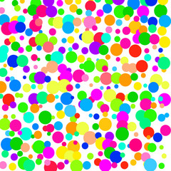 The bright colorful confetti on a white background.       