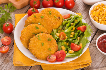 Corn burgers.