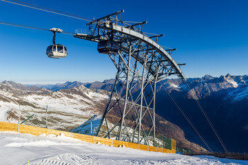 Peak of the Gaislachkogl Mountain in Solden, Austria