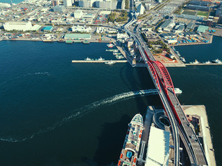 神戸ポートターミナル付近の上空