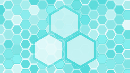 Trendy artistic shapes, hexagons transparent abstract art