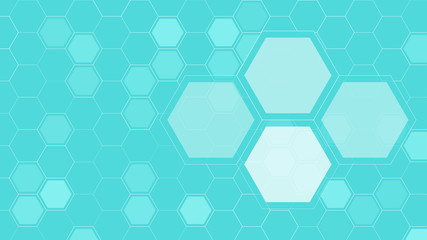 Obraz na płótnie Canvas Hexagons transparent abstract art backdrop mint green color