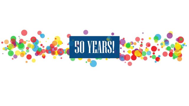 HAPPY 50th BIRTHDAY colorful kinetic type banner