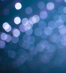 Blue bokeh of lanterns for christmas as a background