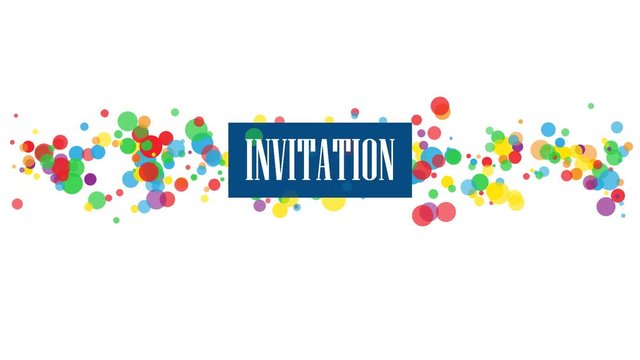 INVITATION! colorful kinetic type banner 