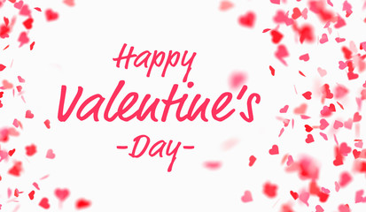 Valentine’s day Card with falling hearts