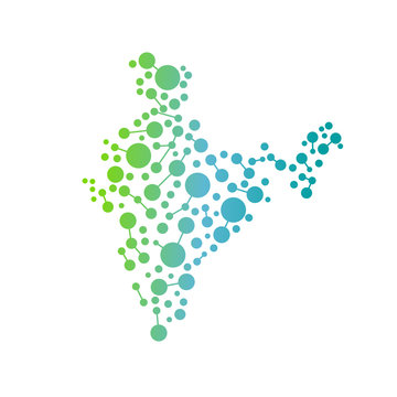 India Country Network Map. Vector Graphic Design