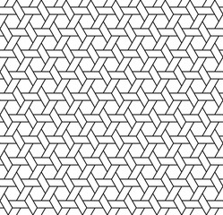 Seamless Japanese Pattern Kumiko For Shoji Screen In Black And White Color.