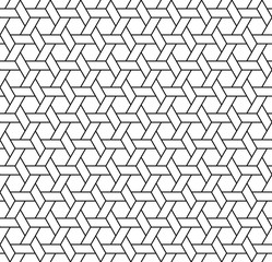 Seamless Japanese Pattern Kumiko For Shoji Screen In Black And White Color.