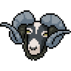 vector pixel art sheep head