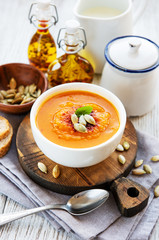 Bowl of pumpkin soup