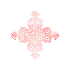 Fototapeta na wymiar Abstract cross watercolor mandala element vector isolated on white 