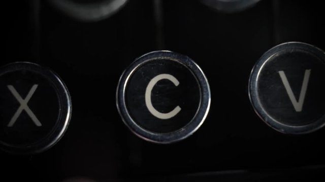 Macro close up of the C key on an old Typewriter.