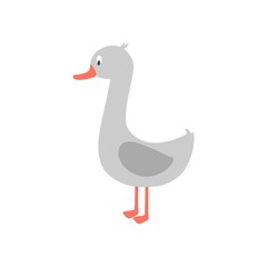 Cartoon goose icon on white background. Vector illustration.