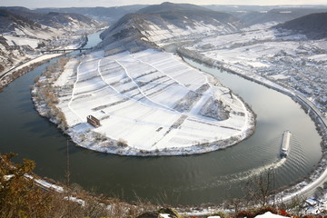Moselschleife im Winter, Bremm - Calmont