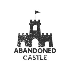 Abandoned castle logo icon design template vector