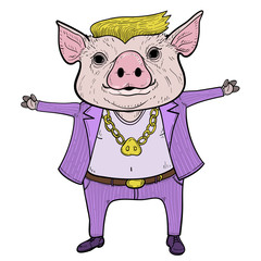 illustration of greedy pig.