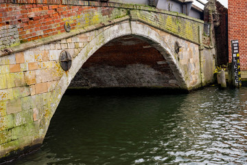 Close up of a road bridge over the river 
