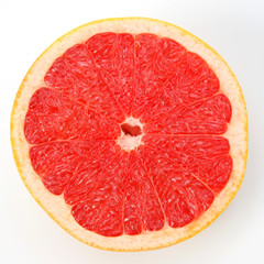 Citrus cut fruit grapefruit on white background