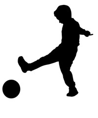 Silhouette of a boy with ball