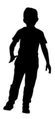 Stock Silhouette of little boy