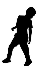Stock Silhouette of little boy