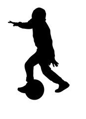 Silhouette of a boy with ball